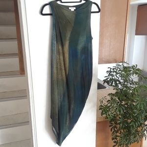 Sleeveless draped asymmetrical knit dress